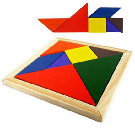 Colorful Wooden Seven-piece Puzzle Tangram