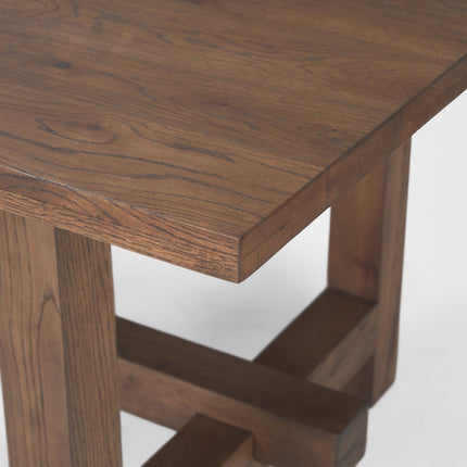 84" Brown Solid Wood Trestle Base Dining Table