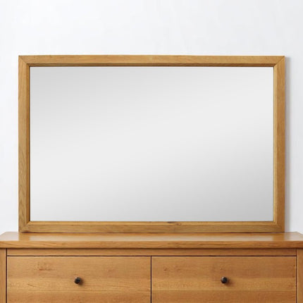 40" Natural Solid Wood Framed Mounted Accent Mirror