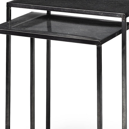 Set of Two Black Iron Nested Tables
