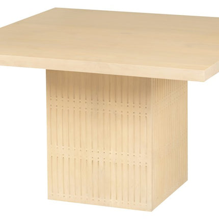 60" Natural Solid Wood Pedestal Base Square Dining Table