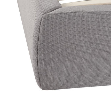 Gray Tufted Linen Blend Upholstered Queen Bed Frame
