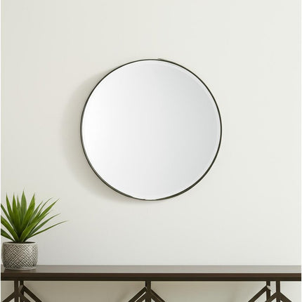 24" Gold Metal Round Framed Accent Mirror
