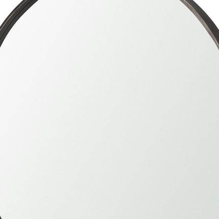 38" Gunmetal Metal Round And Rectangle Framed Accent Mirror