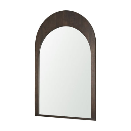 48" Brown Solid Wood Arch Framed Accent Mirror