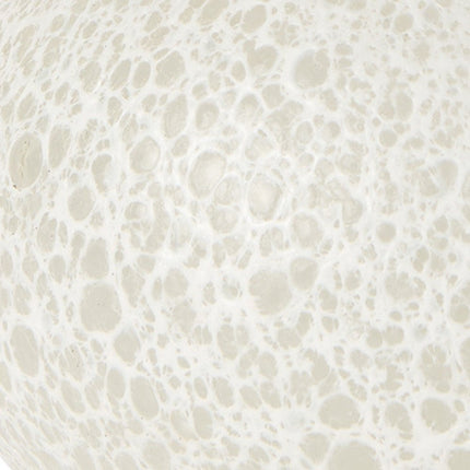 9" White Mottled Handblown Glass Table Vase