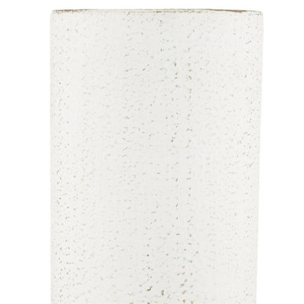 19" Off White And Gold Metal Cylinder Table Vase