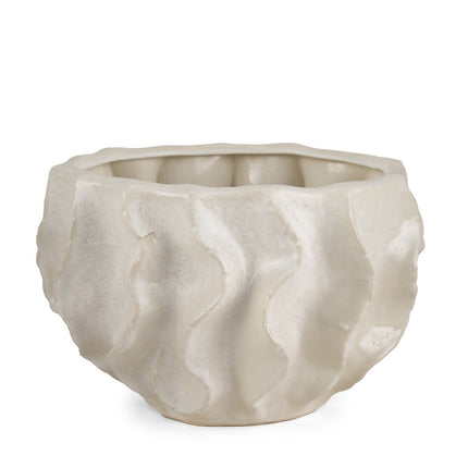 9" Cream Sculptural Ceramic Table Vase