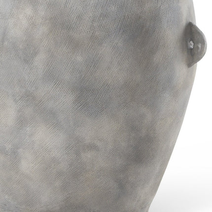 24" Gray Ceramic Amphora Floor Vase