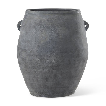 32" Gray Ceramic Amphora Floor Vase