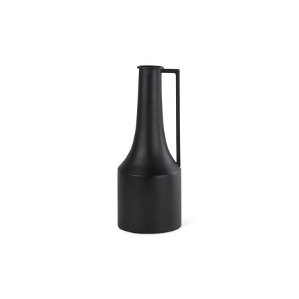 14" Black Metal Jug Vase