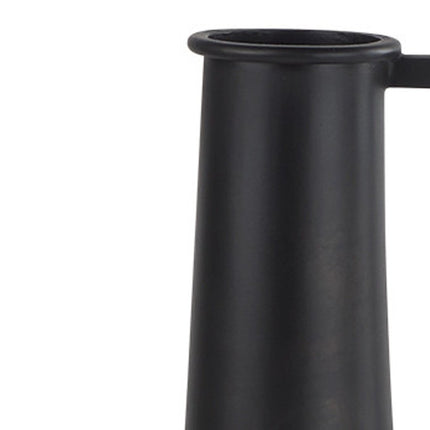 14" Black Metal Jug Vase