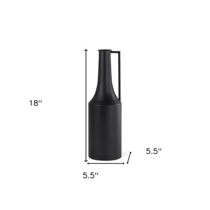 18" Black Metal Jug Vase