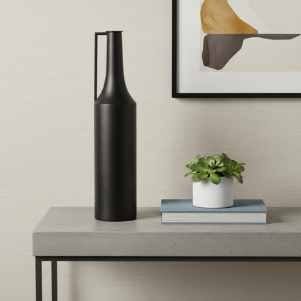 24" Black Metal Jug Vase