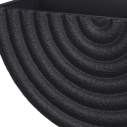 Set of Two Black Metal Geometric Half Moon Wall Planters