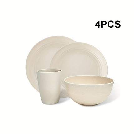 4pcs High-Quality Plastic Cutlery Set  Safe, Reusable, Unbreakable Complete Set of Shatter-Proof Plates