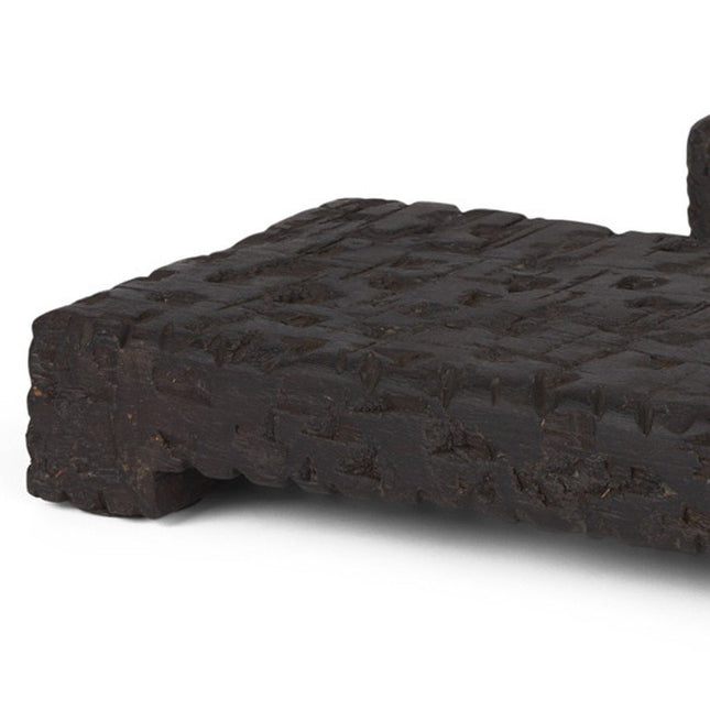 Set of Two Brown Wood Handmade Serving Tray