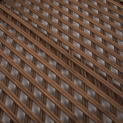 Set of Two Brown Round Wicker Handmade Serving Tray