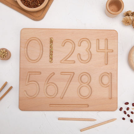 Baby Toys Educational Early Education Beech Wood Panel Number Alphabet Board