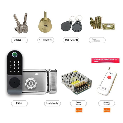 Old-fashioned Iron Door Outer Installation Fingerprint Lock
