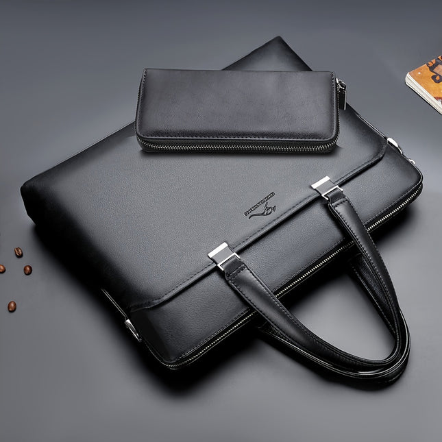 2pcs Men's Bag Set, Business Briefcase, Handbag, Shoulder Bag, for Business Travel, Office Workers,