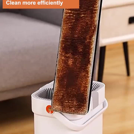 1 Set Hand-free Wash Flat Mop with 2 Mop Pad, Wet and Dry Cleaning, Dust Removal,