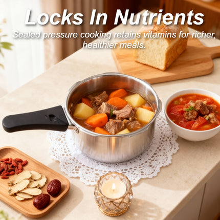 Small Pressure Cooker 2L, 5-Way Safety System & High Quality, Thick Base Easy Cleaning
