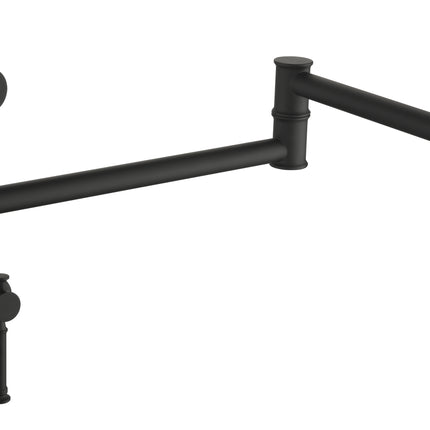 Wall mounted Pot Filler Faucet, Modern Brass Pot Filler Two-Attachment Wall Mount Folding Kitchen Pot Filler Swing Arm