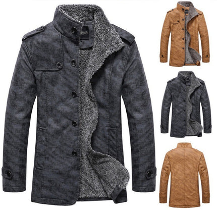 Men's Fashion Lapel Plush Leather Jacket