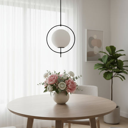 Black And White Single Metal Dimmable Ceiling Light