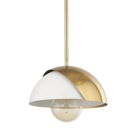 Brass And White Single Metal Dimmable Ceiling Light