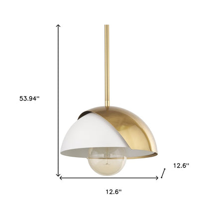 Brass And White Single Metal Dimmable Ceiling Light