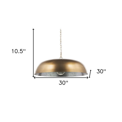 Gold Single Metal Dimmable Ceiling Light With Gold