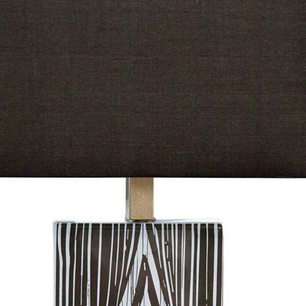 17" Black Metal and Fabric Corner Wall Light