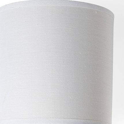 22" White Metal and Fabric Corner Wall Light