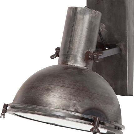 12" Gray Metal Corner Wall Light