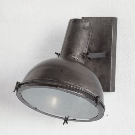 12" Gray Metal Corner Wall Light