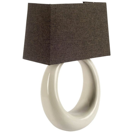 19" Gray Metal and Fabric Corner Wall Light