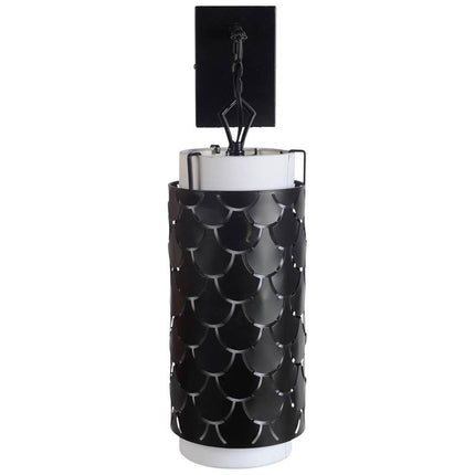 22" Black Metal Corner Wall Light