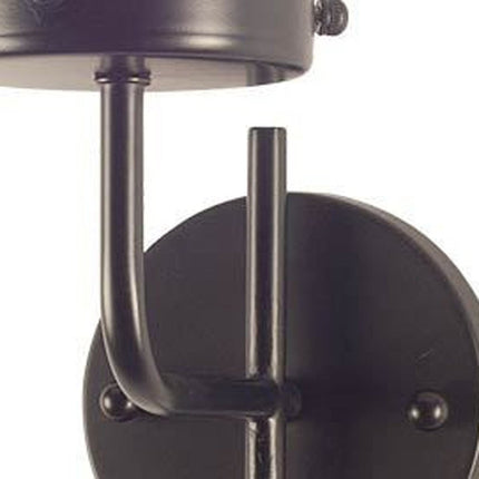 20" Black Metal and Glass Corner Wall Light
