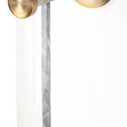 30" White Metal and Fabric Corner Wall Light