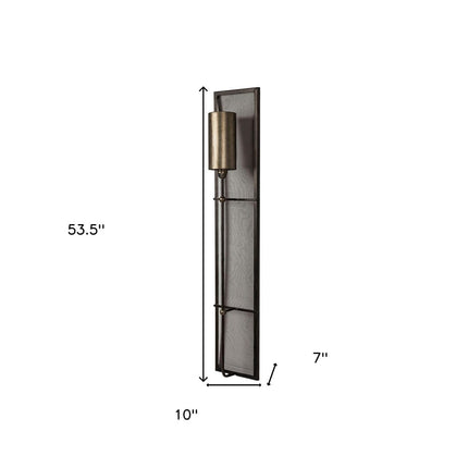 54" Black Metal Corner Wall Light