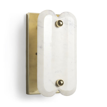 12" White Metal Corner Wall Light