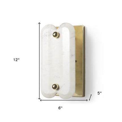 12" White Metal Corner Wall Light