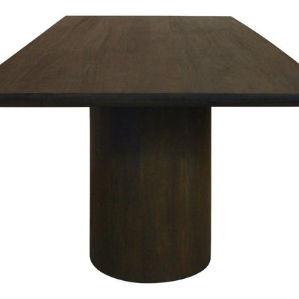 96" Dark Brown Solid Wood Double Pedestal Base Dining Table