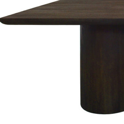 96" Dark Brown Solid Wood Double Pedestal Base Dining Table