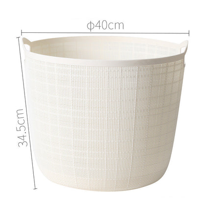 Home Simple Solid Color Clothes Storage Laundry Basket