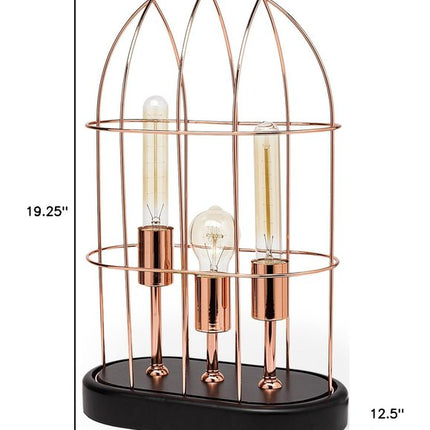 19" Rose Gold And Black Lantern Lantern With Shade