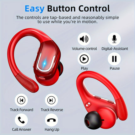 Wireless Earbuds for Running Sports, Wireless Earphones with Earhooks Pure Bass Sound
