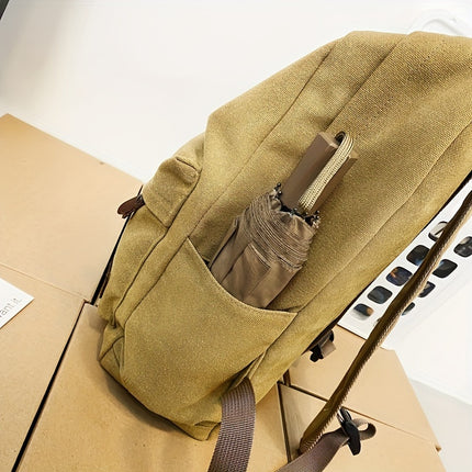 1 Simple Reusable Backpack, Durable Outdoor Canvas Bag - Suitable for, Daily Commute